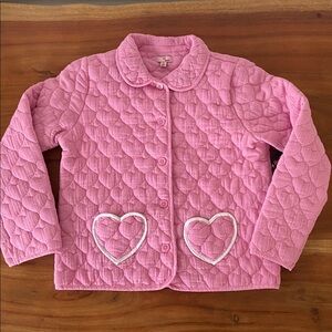 Nordstrom girls pink heart quilted jacket Valentine’s Day gift kids size 12